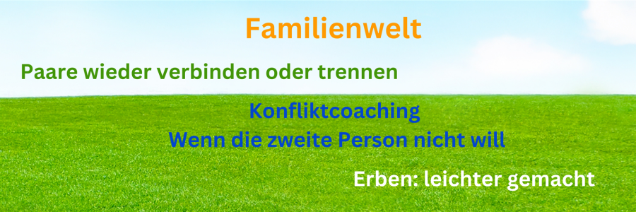 Grüne Wiese mit Themen zur Familienwelt – Konfliktcoaching, Erbrecht und Beziehungen